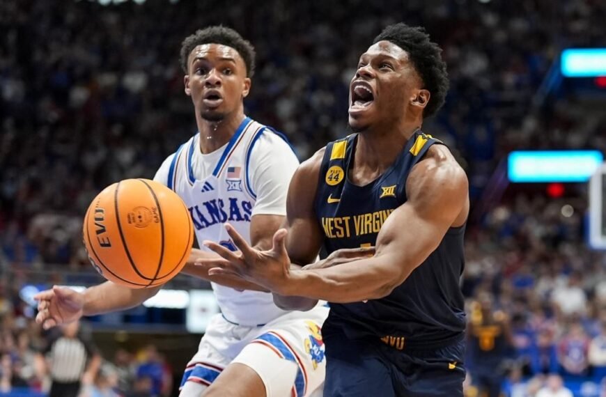 West Virginia overcomes uncanny odds to upset No. 7 Kansas in men’s basketball